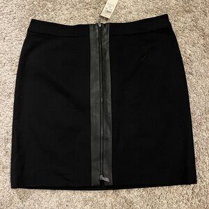 Ann Taylor Black Mini Skirt with Zipper Detail